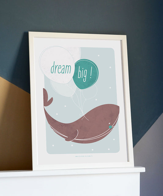 Affiche Baleine 'Dream Big'