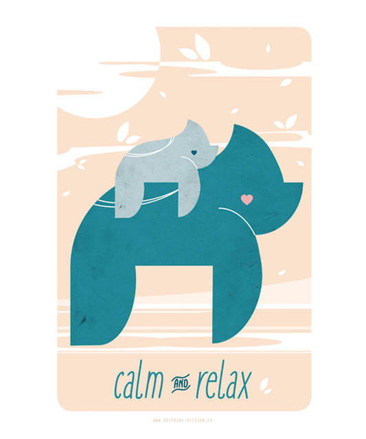 Affiche Calm and Relax pour chambre enfant graphisme illustration