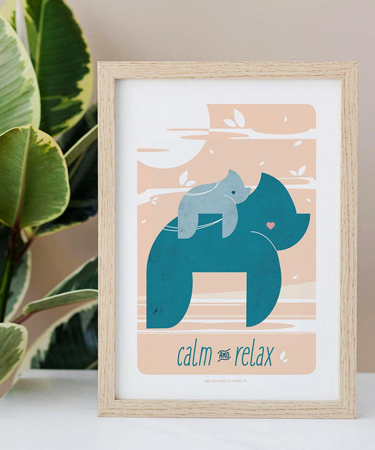 Affiche Gorilles 'Calm and Relax'