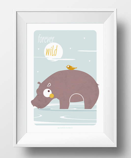 Affiche Hippo 'Forever Wild'