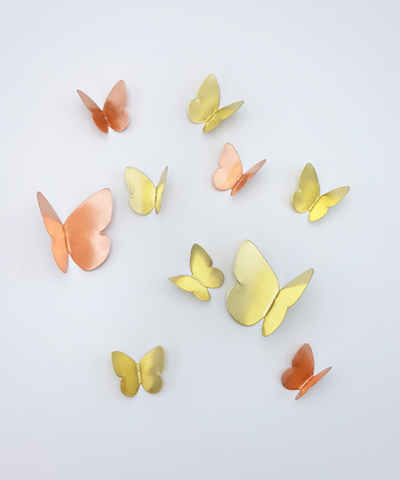 Mini papillon décoration murale en laiton chambre enfant création française